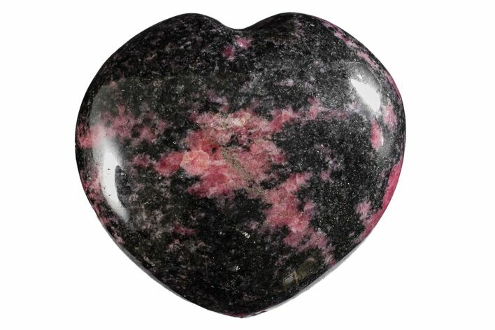Polished Rhodonite Heart - Madagascar #160451